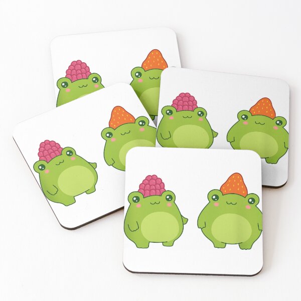 Item preview, Cute Cartoon Frogs with Fruit Hats – Raspberry and Strawberry Duo Design designed and sold by haitrieuic96.