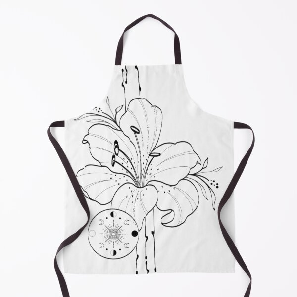 Item preview, Mystic Lily & Moon Phases – Minimal Line Art Tattoo Design designed and sold by BIEZAART.