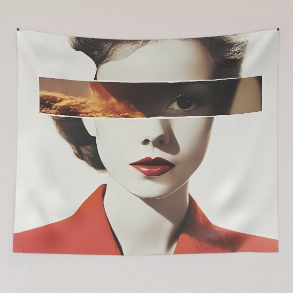 Item preview, Collage portrait of a woman with coffee designed and sold by haroulita.