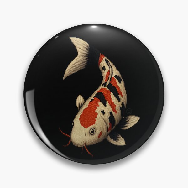 Item preview, Koi Fish - Pixel Art - 8bit graphics 16bit graphics - Retro Fish Art - White Orange Black KoiFish designed and sold by Kabuji Store.