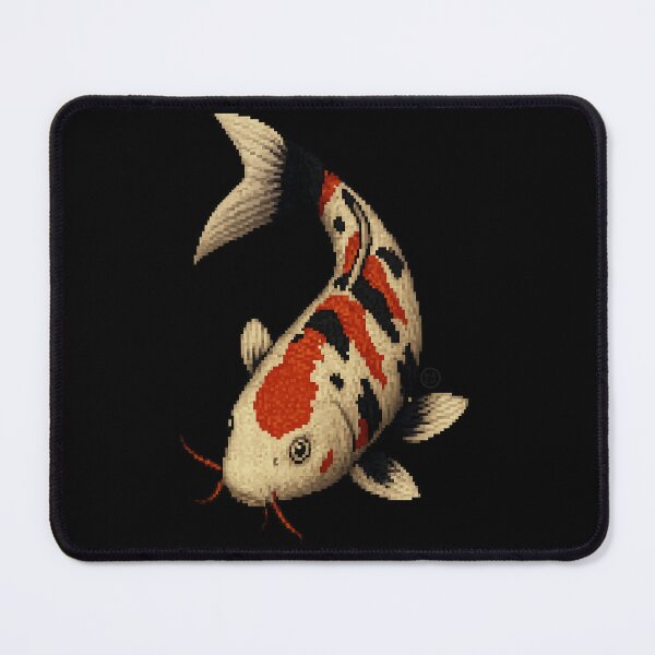 Item preview, Koi Fish - Pixel Art - 8bit graphics 16bit graphics - Retro Fish Art - White Orange Black KoiFish designed and sold by Kabuji Store.