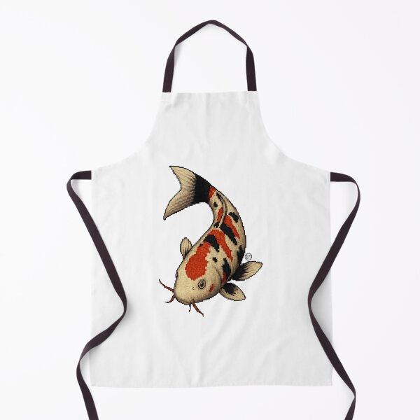 Item preview, Koi Fish - Pixel Art - 8bit graphics 16bit graphics - Retro Fish Art - White Orange Black KoiFish designed and sold by Kabuji Store.