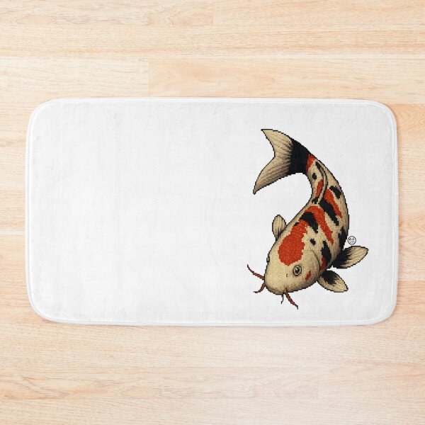 Item preview, Koi Fish - Pixel Art - 8bit graphics 16bit graphics - Retro Fish Art - White Orange Black KoiFish designed and sold by Kabuji Store.