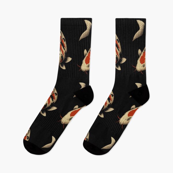 Item preview, Koi Fish - Pixel Art - 8bit graphics 16bit graphics - Retro Fish Art - White Orange Black KoiFish designed and sold by Kabuji Store.