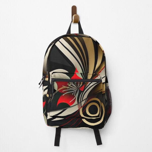 Item preview, Elegant Abstract Floral Design in Gold, Red, and Black designed and sold by PaintbrushPlace.