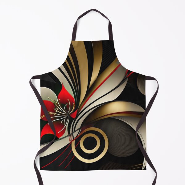 Item preview, Elegant Abstract Floral Design in Gold, Red, and Black designed and sold by PaintbrushPlace.
