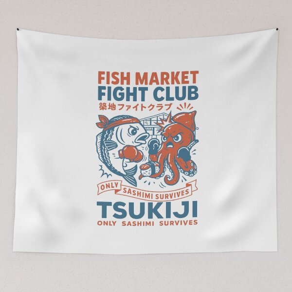 Item preview, Fish Market Fight Club designed and sold by BeetleDots.