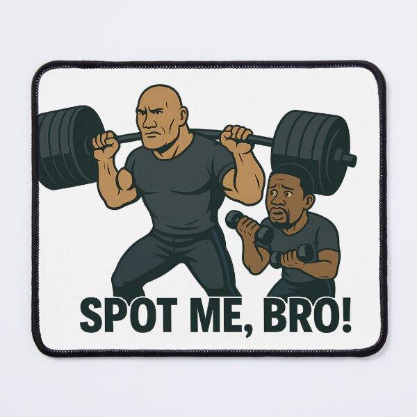 Item preview, Dwayne Johnson & Kevin Hart Funny Gym Cartoon – Spot Me Bro Design designed and sold by Fashvora.