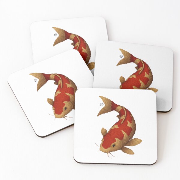 Item preview, Koi Fish - Pixel Art - 8bit graphics 16bit graphics - Retro Fish Art - Kōhaku KoiFish designed and sold by Kabuji Store.