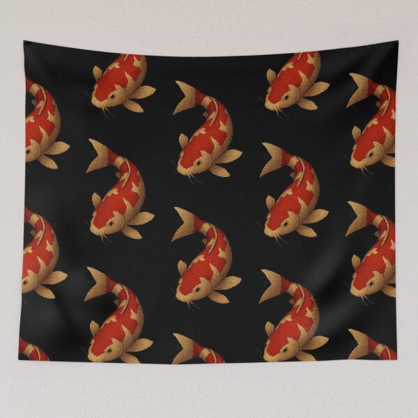 Item preview, Koi Fish - Pixel Art - 8bit graphics 16bit graphics - Retro Fish Art - Kōhaku KoiFish designed and sold by Kabuji Store.