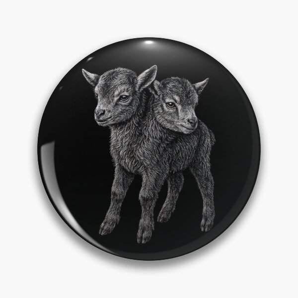Item preview, Two-Headed Goat Kid – Gothic Dark Engraving-Style Oddity Design designed and sold by Isolde Gravieraine.