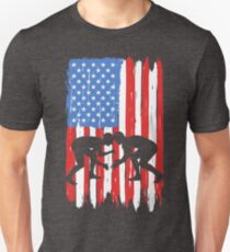 Wrestling American Flag Unisex T-Shirt
