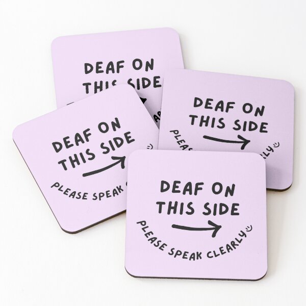Item preview, Purple RIGHT Deaf on This Side Please Speak Clearly Doodle Design designed and sold by spooniecentral.