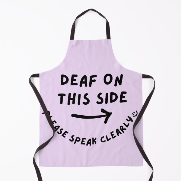 Item preview, Purple RIGHT Deaf on This Side Please Speak Clearly Doodle Design designed and sold by spooniecentral.