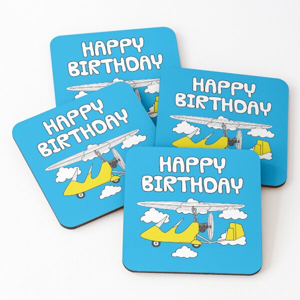 Item preview, Gyrocopter Pilot Happy Birthday Autogyro Aviation Enthusiast (Yellow) designed and sold by doodlerob.