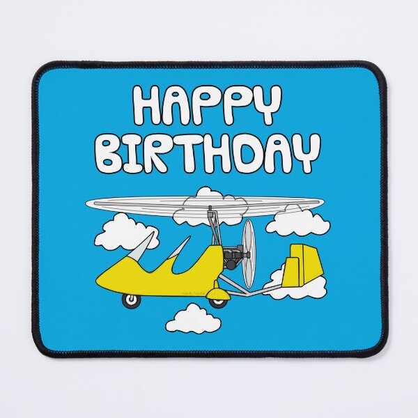 Item preview, Gyrocopter Pilot Happy Birthday Autogyro Aviation Enthusiast (Yellow) designed and sold by doodlerob.