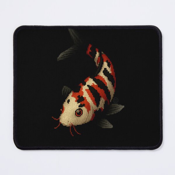 Item preview, Koi Fish - Pixel Art - 8bit graphics 16bit graphics - Retro Fish Art - Red Black KoiFish designed and sold by Kabuji Store.