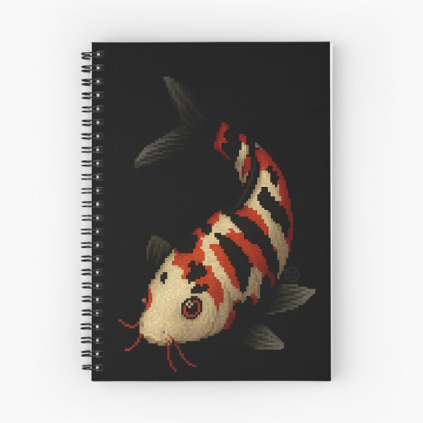 Item preview, Koi Fish - Pixel Art - 8bit graphics 16bit graphics - Retro Fish Art - Red Black KoiFish designed and sold by Kabuji Store.