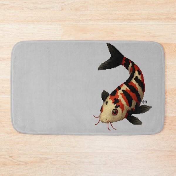 Item preview, Koi Fish - Pixel Art - 8bit graphics 16bit graphics - Retro Fish Art - Red Black KoiFish designed and sold by Kabuji Store.