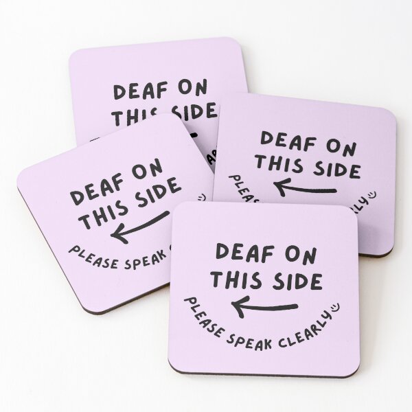 Item preview, Purple LEFT Deaf on This Side Please Speak Clearly Doodle Design designed and sold by spooniecentral.