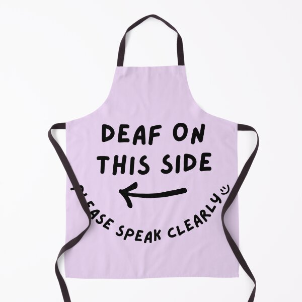 Item preview, Purple LEFT Deaf on This Side Please Speak Clearly Doodle Design designed and sold by spooniecentral.