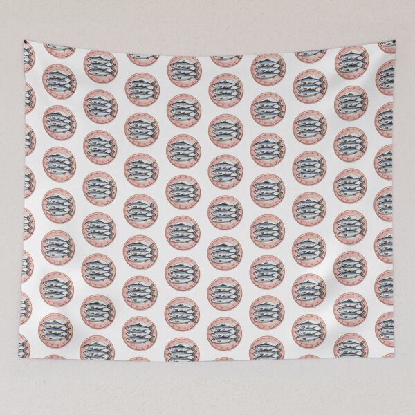Item preview, Cartoon Sardines in a plate designed and sold by ArtQueen777.