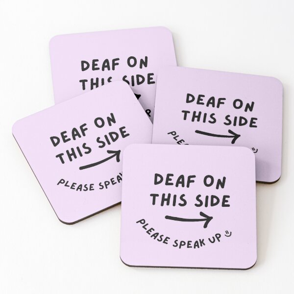 Item preview, Purple RIGHT Deaf on This Side Please Speak Up Doodle Design designed and sold by spooniecentral.
