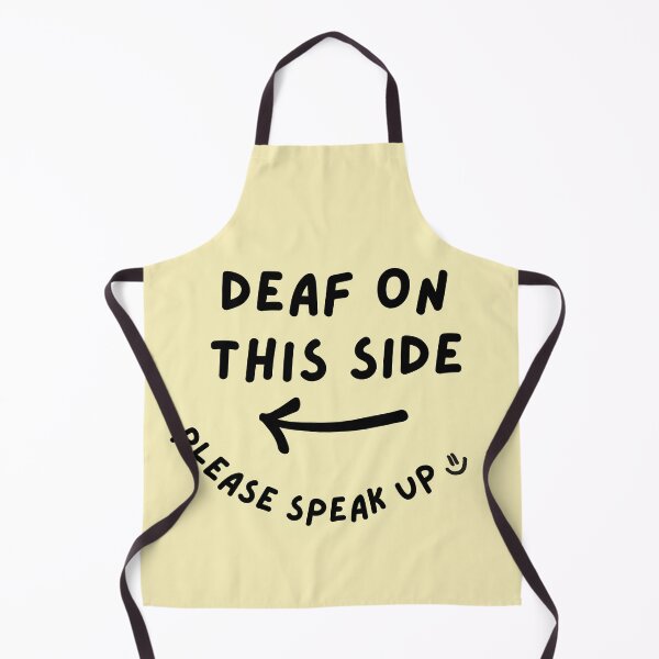 Item preview, Yellow LEFT Deaf on This Side Please Speak Up Doodle Design designed and sold by spooniecentral.