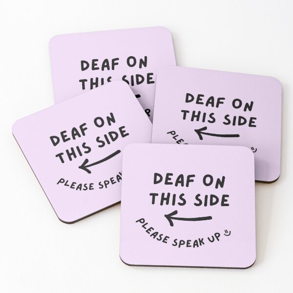 Item preview, Purple LEFT Deaf on This Side Please Speak Up Doodle Design designed and sold by spooniecentral.