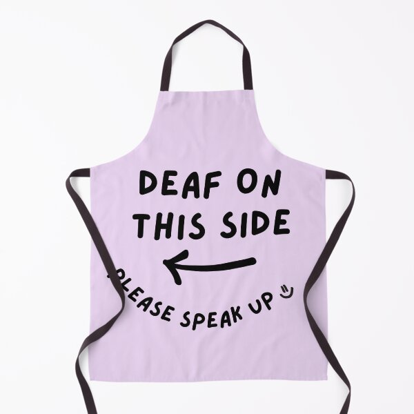 Item preview, Purple LEFT Deaf on This Side Please Speak Up Doodle Design designed and sold by spooniecentral.