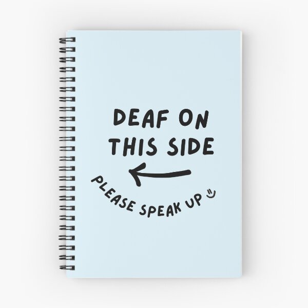 Item preview, Blue LEFT Deaf on This Side Please Speak Up Doodle Design designed and sold by spooniecentral.