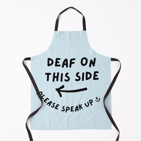Item preview, Blue LEFT Deaf on This Side Please Speak Up Doodle Design designed and sold by spooniecentral.