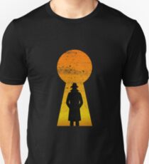 Black Man Standing In The Door Knob Hole Unisex T-Shirt