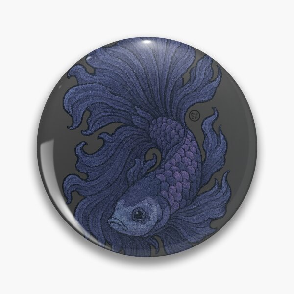 Item preview, Betta Fish Art - Japanese Inspired Art - Siamese fighting fish - Purple Betta designed and sold by Kabuji Store.