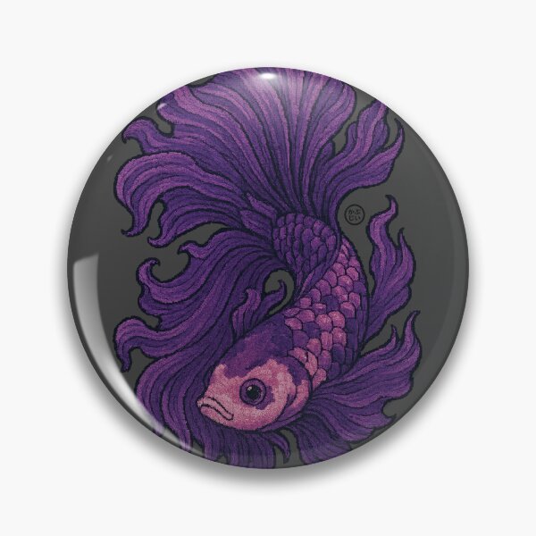 Item preview, Betta Fish Art - Japanese Inspired Art - Siamese fighting fish - Purple Pink Betta designed and sold by Kabuji Store.