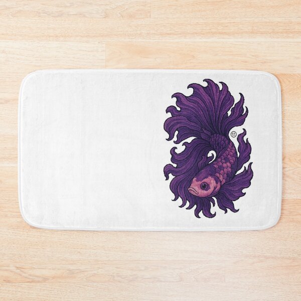 Item preview, Betta Fish Art - Japanese Inspired Art - Siamese fighting fish - Purple Pink Betta designed and sold by Kabuji Store.