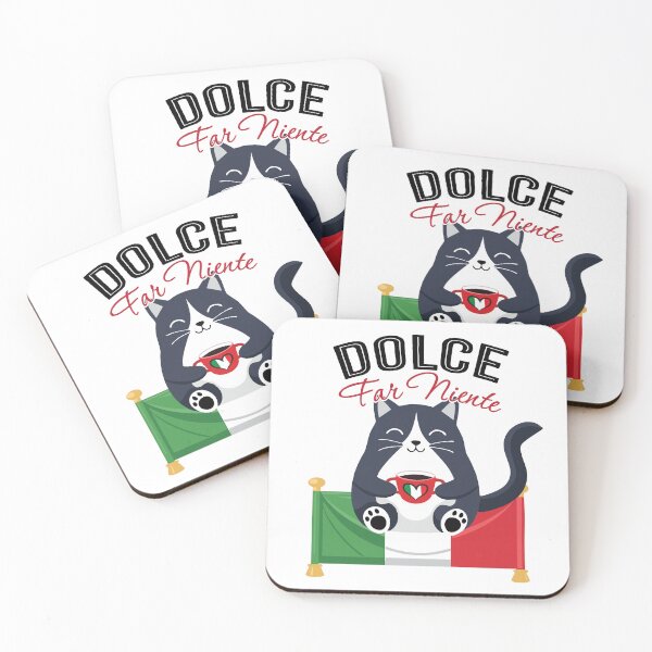Item preview, Dolce Far Niente Relaxing Cat Coffee Drinker designed and sold by Freshinkshop.