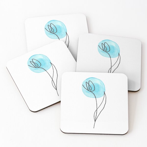 Item preview, Blue Line Art Tulip #2 designed and sold by PaintingPositives.