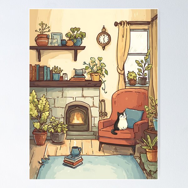 Item preview, Interior cálido y acogedor de Lofi designed and sold by bapupa.