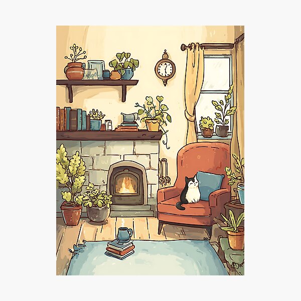 Item preview, Warm Lofi Cozy Indoor designed and sold by bapupa.