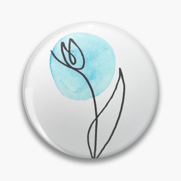 Item preview, Blue Line Art Tulip designed and sold by PaintingPositives.