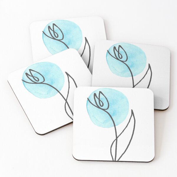 Item preview, Blue Line Art Tulip designed and sold by PaintingPositives.