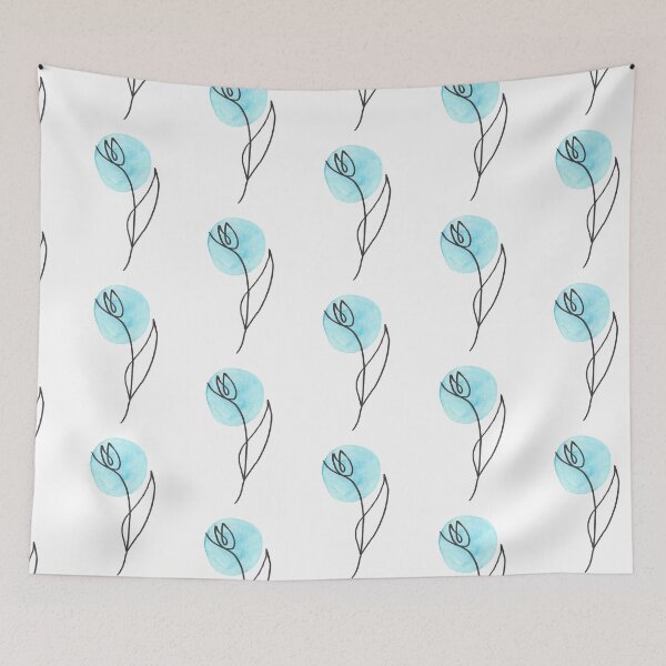 Item preview, Blue Line Art Tulip designed and sold by PaintingPositives.