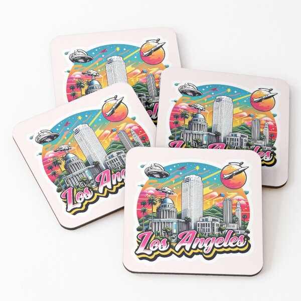 Item preview, Los Angeles Illustration With Iconic Landmarks designed and sold by Aise06.