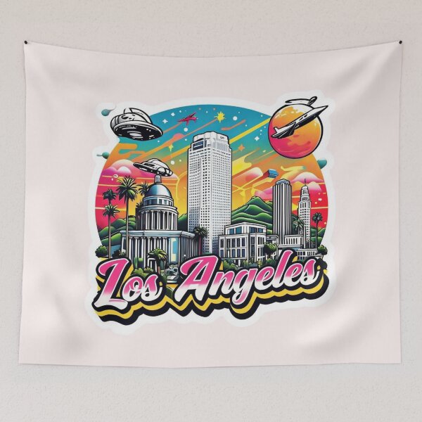 Item preview, Los Angeles Illustration With Iconic Landmarks designed and sold by Aise06.