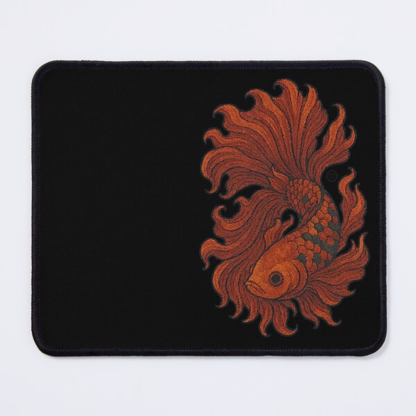 Item preview, Betta Fish Art - Japanese Inspired Art - Siamese fighting fish - Red Betta designed and sold by Kabuji Store.
