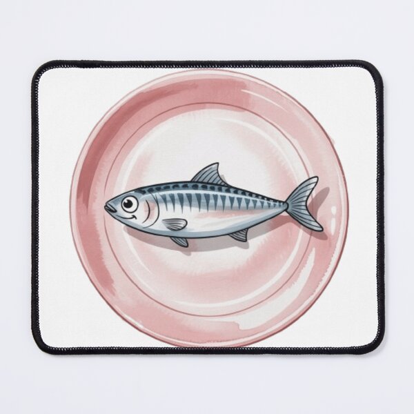 Item preview, Cartoon Sardine in a plate designed and sold by ArtQueen777.