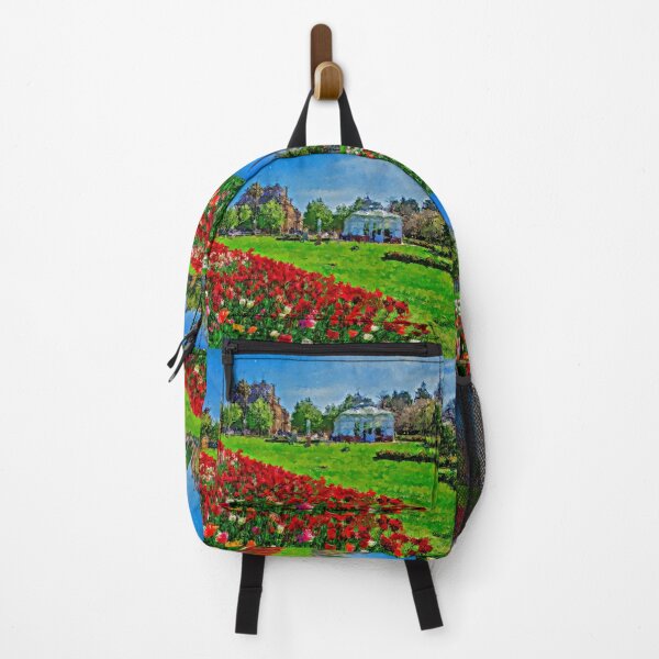 Item preview, Impressionist Painting of Tulips in Bloom at the Conservatory Garden - Bendigo, Victoria, Australia designed and sold by Steven Jodoin.