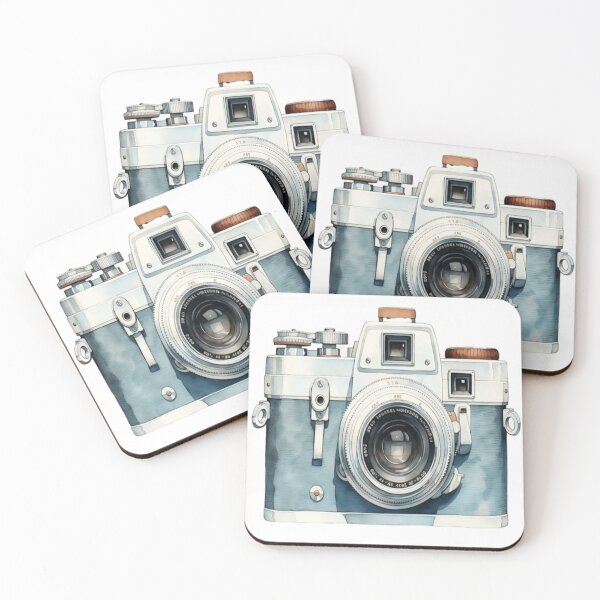 Item preview, handmade drawing of classic charm old soul camera design designed and sold by NivyasArtistry.