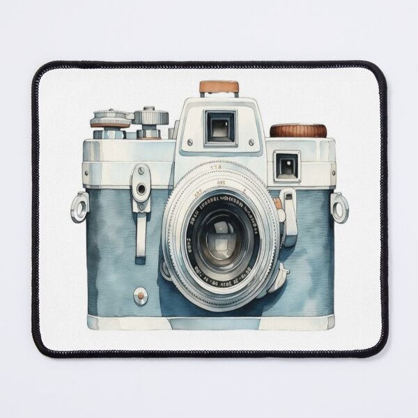 Item preview, handmade drawing of classic charm old soul camera design designed and sold by NivyasArtistry.